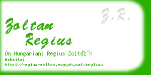 zoltan regius business card